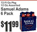 Samuel Adams 6 Pack 72floz 12oz Assorted