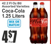 Coca-Cola 1.25 Liters 42.2floz Assorted Varieties