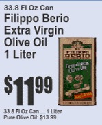 Filippo Berio Extra Virgin Olive Oil 1 Liter 33.8floz