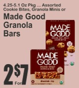 Made Good Granola Bars 4.25-5.1oz Assorted Cookie Bites Granola Minis
