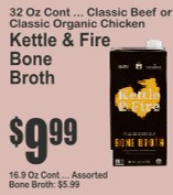 Kettle & Fire Bone Broth 32oz Classic Beef or Classic Organic Chicken