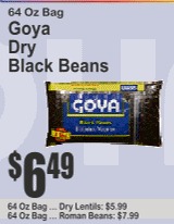 Goya Dry Black Beans 64oz Bag