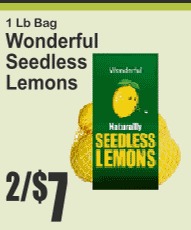 Wonderful Seedless Lemons 1Lb Bag