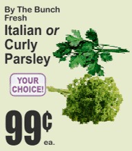 Italian or Curly Parsley By The Bunch Fresh
