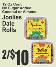 Joolies Date Rolls 12oz No Sugar Added Coconut or Almond