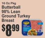 Butterball 98% Lean Ground Turkey Breast 16oz