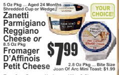 Zanetti Parmigiano Reggiano Cheese 5oz Aged 24 Months Shredded Cup/Wedge or Fromager D'Affinois Petit Cheese 8.5oz