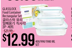 GLASSLOCK Food Container Rectangular Set