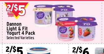 Dannon Light & Fit Yogurt 4 Pack