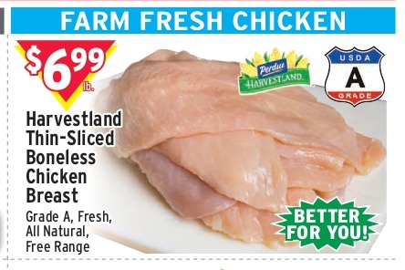 Harvestland Thin-Sliced Boneless Chicken Breast