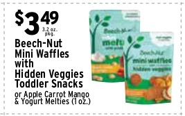 Beech-Nut Mini Waffles with Hidden Veggies Toddler Snacks
