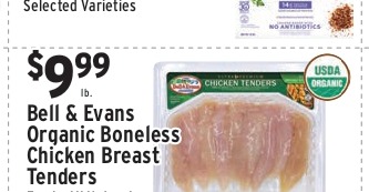Bell & Evans Organic Boneless Chicken Breast Tenders