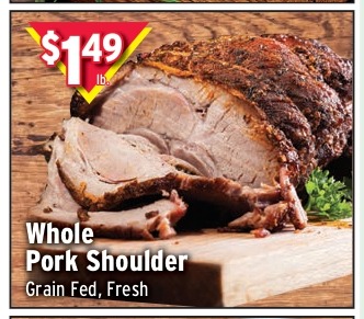 Whole Pork Shoulder, Grain Fed, Fresh