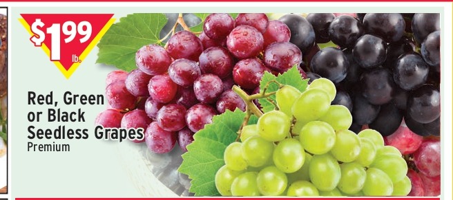 Red, Green or Black Seedless Grapes, Premium