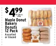 Maple Donut Bakery Donuts 12 Pack, Assorted or Glazed