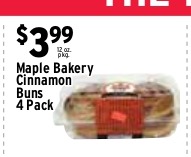 Maple Bakery Cinnamon Buns 4 Pack