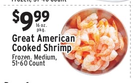 Great American Cooked Shrimp, Frozen, Medium, 51-60 Count