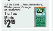 Tic Tac Mints, Fruit Adventure/Wintergreen/Orange/Freshmint