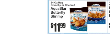 AquaStar Crunchy or Coconut Butterfly Shrimp