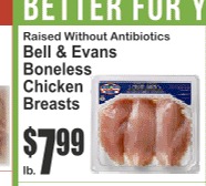 Bell & Evans Raised Without Antibiotics Boneless Chicken Breasts