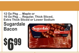 Sugardale Bacon, Regular/Thick Sliced/Extra Thick Sliced