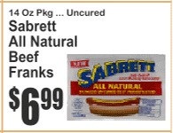 Sabrett天然牛肉热狗
