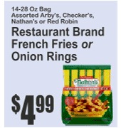 Restaurant Brand French Fries or Onion Rings