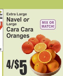 Navel or Cara Cara Oranges