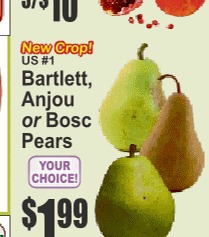 Bartlett, Anjou or Bosc Pears