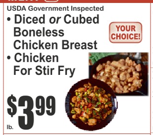 Diced or Cubed Chicken Breast / Stir Fry Chicken