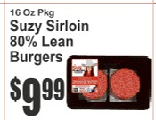 Suzy Sirloin 80% Lean Burgers