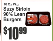 Suzy Sirloin 90% Lean Burgers