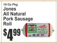Jones All Natural Pork Sausage Roll