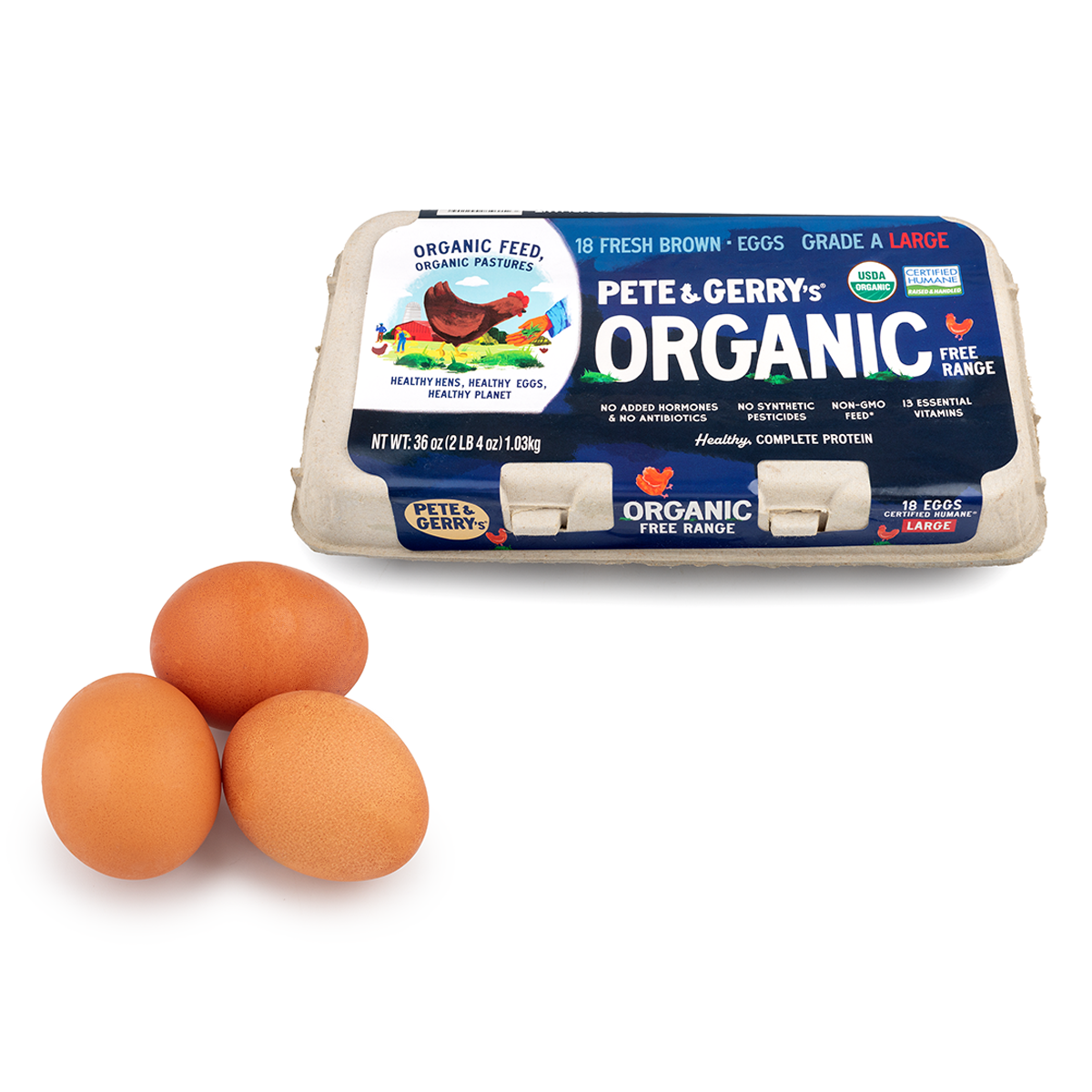 一打A级Eggland's Best有机大号棕鸡蛋