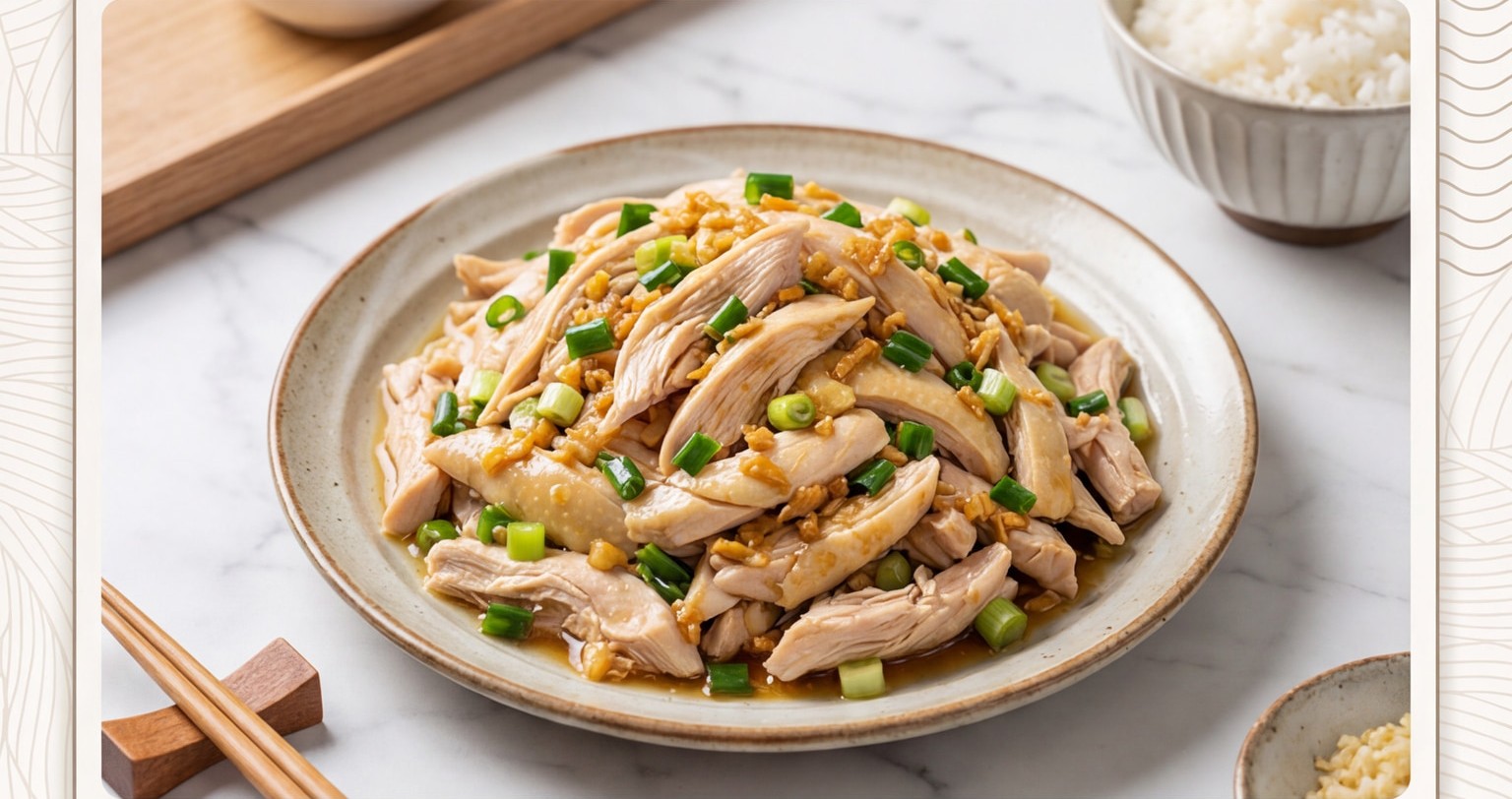 Poached Chicken with Ginger Scallion Sauce