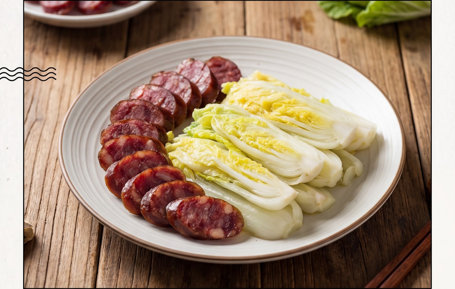 Guizhou-Style Sausage with Baby Napa Cabbage
