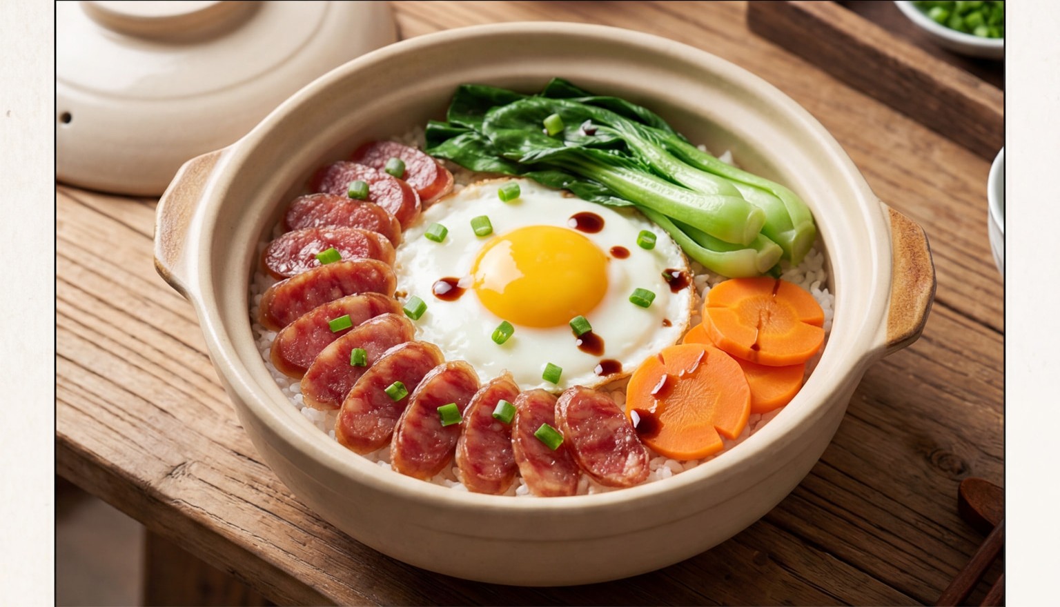 Microwave Clay Pot Rice with Sausage