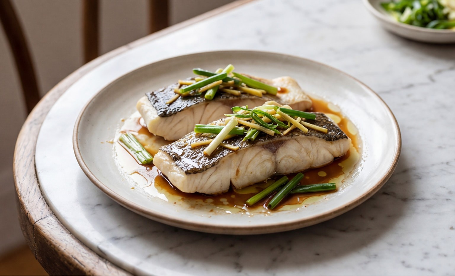 Microwave Ginger Scallion Black Cod