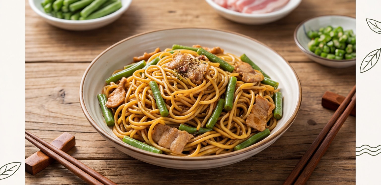 Braised Noodles with Green Beans