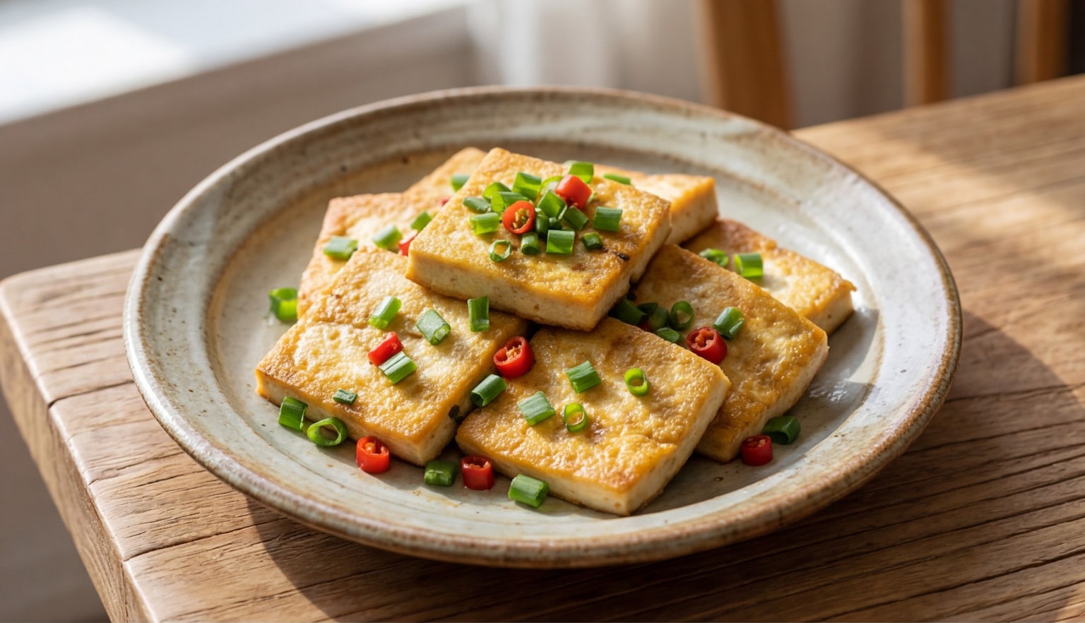 Pan-Fried Tofu with Scallion